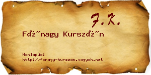 Fónagy Kurszán névjegykártya